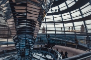 On top of the Reichstag building.